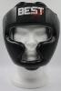 BROOKLYN Boxing headguard black  with synthetic leather shin protection