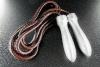 Skipping rope in leather with metal handles