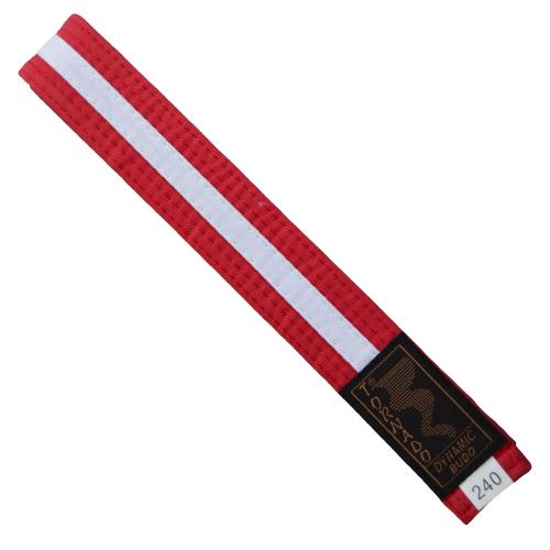 Stitched belt bicolor RED/WHITE Tornado