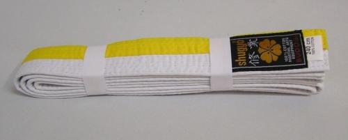 Stitched belt bicolor White/Yellow