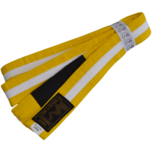KIDS - Brazilian Jiu Jitsu belt yellow-white with black bar Tornado