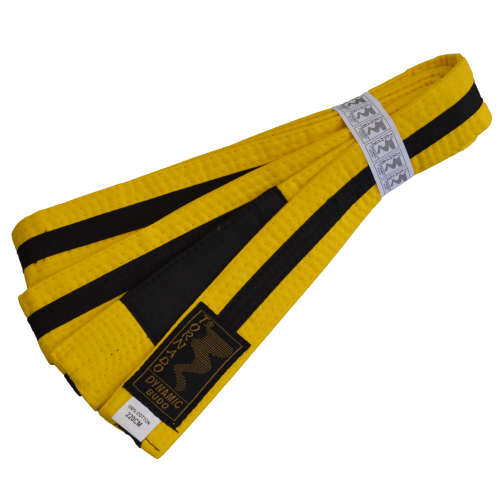 KIDS - Brazilian Jiu Jitsu belt yellow-black with black bar Tornado