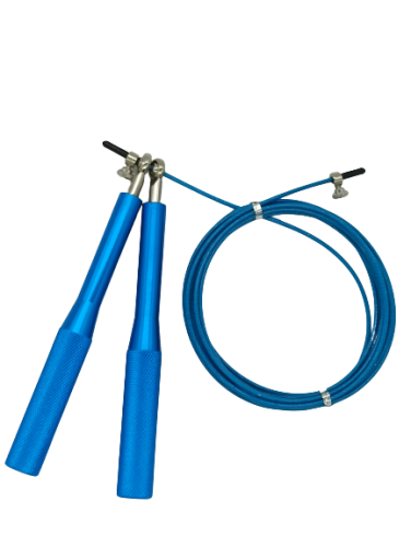 Skippin rope cable with blue aluminium handle