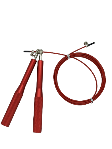 Skippin rope cable with red aluminium handle