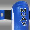 Scheen-/wreefbeschermers afneembaar voetstuk MUAY Premium blauw/wit - per paar